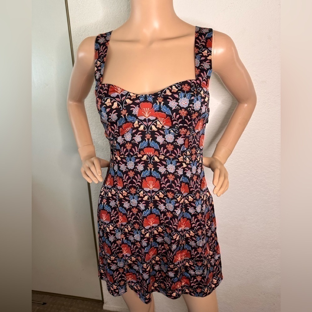Free People Sasha Mini Dress XS NWT Floral Babydoll Boho Flowy - Picture 2 of 4